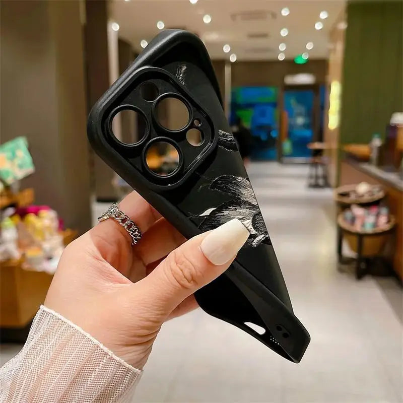 Hochwertiges Kunst-Ölgemälde-Schmetterlings-Design Softcase Silikon iPhone Hülle | MagSafe Case, Kameralinsenschutzabdeckung für Apple iPhone 17/17 Air, 16/16e, 15, 14, 13 Pro Max Plus Cover | Panzertasche, Stoßstangenabdeckung Handyhülle | Schutzhülle