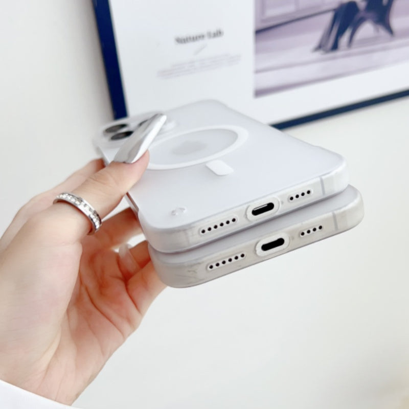 Ultra-Dünne Magnetische Transparente für Apple iPhone 17/17 Air, 16/16e, 15, 14, 13, 12 Pro Max Plus Mini Hülle | Premium Stoßfeste Schlanke Randlose Klare Wasserabweisende Schutzhülle mit Magsafe