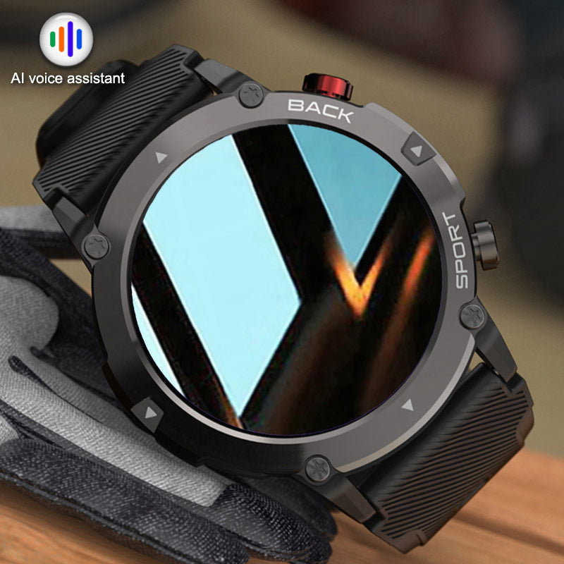 Premium Outdoor-Smartwatch mit GPS, Kompass, NFC-Zugang, IP68 Wasserdicht, Fitness- & Gesundheits-Tracker, 400mAh Akku, Herzfrequenzmesser – Robuste Full-Touch Uhr für Damen & Herren, Unisex-Design, ideal für Wandern, Sport & Alltag