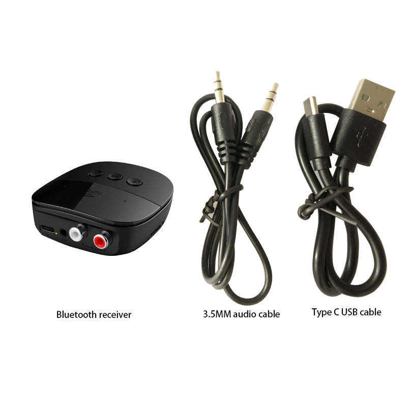 Premium Bluetooth 5.2 Audioempfänger: RCA, 3,5mm AUX, USB, NFC, Drahtlos-Adapter mit Mikrofon | U-Disk, TF-Karte für Smartphone, Laptop, Tablet, PC, Apple iPhone, iPad, MacBook, iOS, Android, Samsung, Lautsprecher, Verstärker