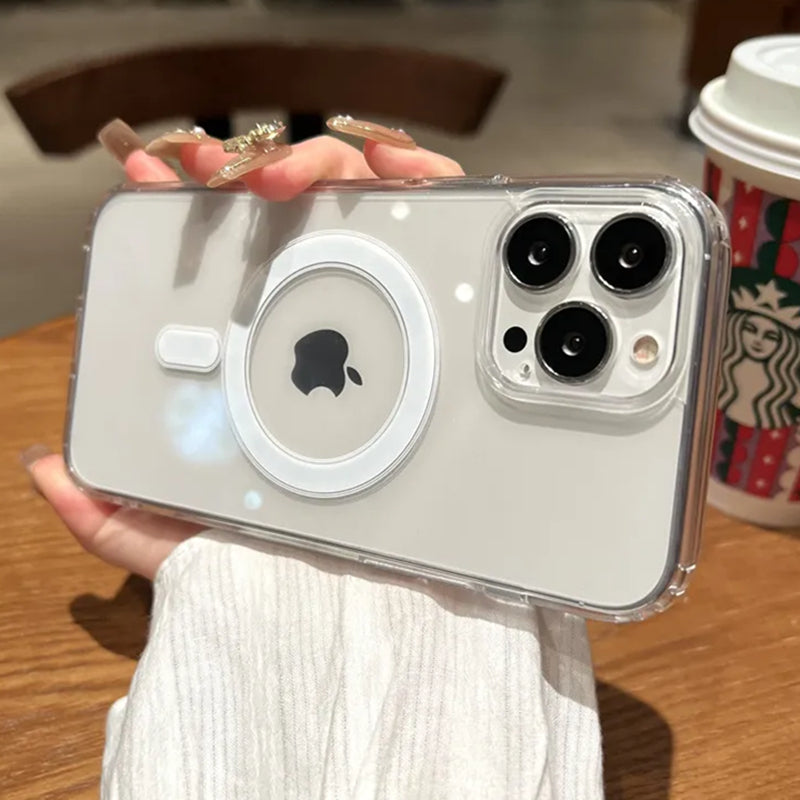 Ultra-Dünne Magnetische Transparente für Apple iPhone 17/17 Air, 16/16e, 15, 14, 13, 12 Pro Max Plus Mini Hülle | Premium Stoßfeste Schlanke Randlose Klare Wasserabweisende Schutzhülle mit Magsafe