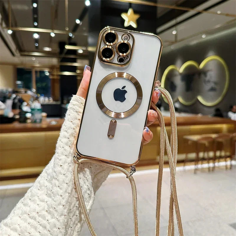 Magnetische Luxus für Apple iPhone 17/17 Air, 16/16e, 15, 14, 13 Pro Max Plus Hülle aus weichem Silikon | Kameraschutz, Klare Premium-Beschichtung, Magsafe Kabelloses Laden & Kratzfest