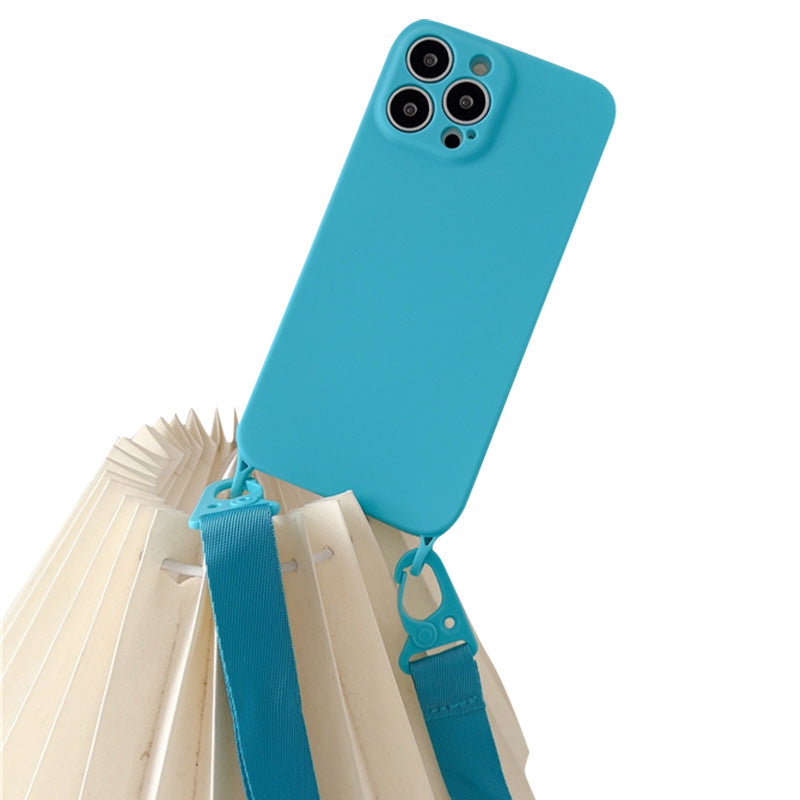 Hochwertige Crossbody-Halskettenriemen Lanyard Weiche Silikon iPhone Hülle | MagSafe Case, Kameralinsenschutzabdeckung für Apple iPhone 17/17 Air, 16/16e, 15, 14, 13 Pro Max Plus Cover – Umhängeband, Schulterriemen, Kartenhalter | Premium Schutzhülle