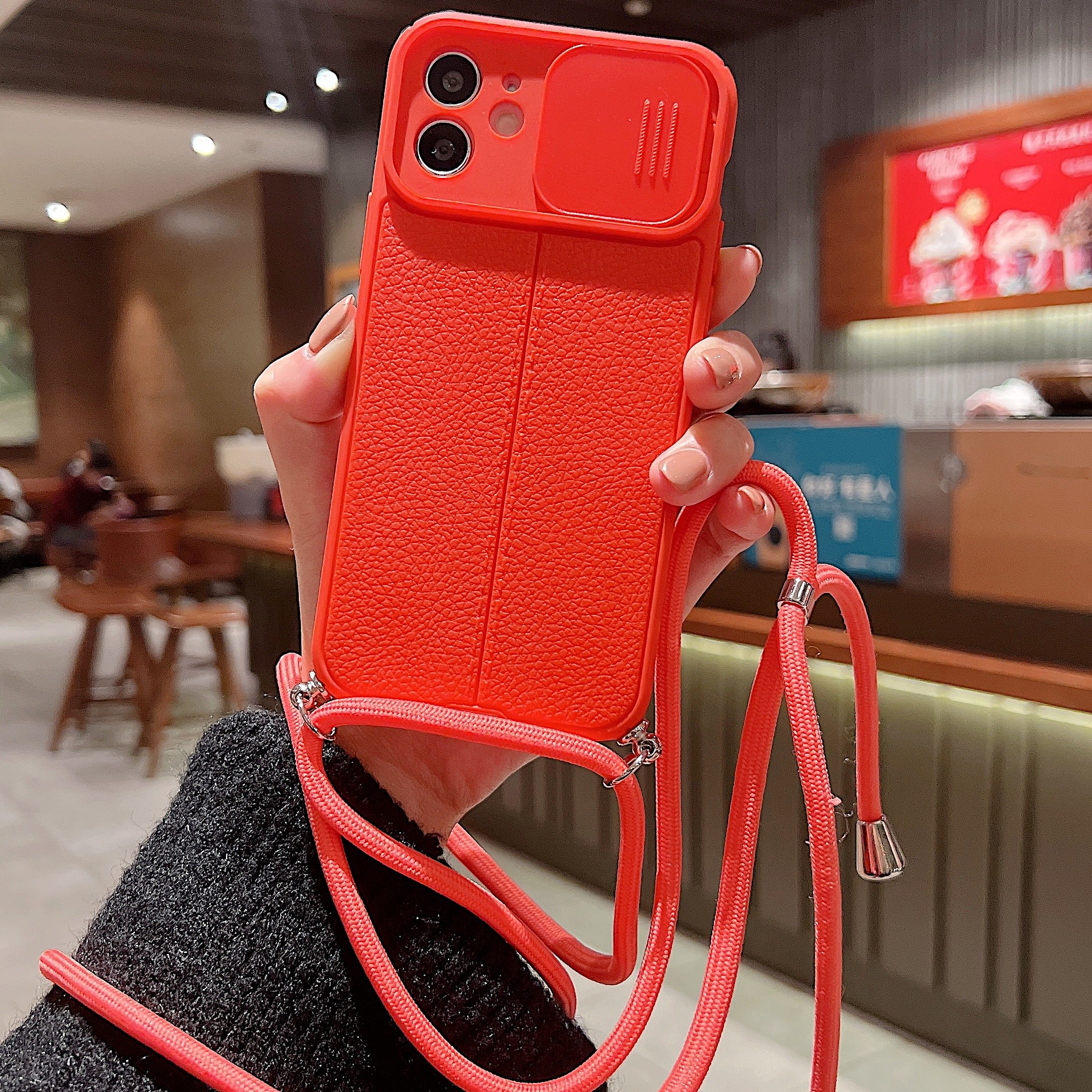 Hochwertiges Kamera Slider Objektiv mit luxuriöser Leder Textur iPhone Hülle | MagSafe Case mit Rundumschutz und Kameralinsenschutzabdeckung für Apple iPhone 17/17 Air, 16/16e, 15, 14, 13 Pro Max Plus Cover | Panzertasche Handyhülle | Premium Schutzhülle