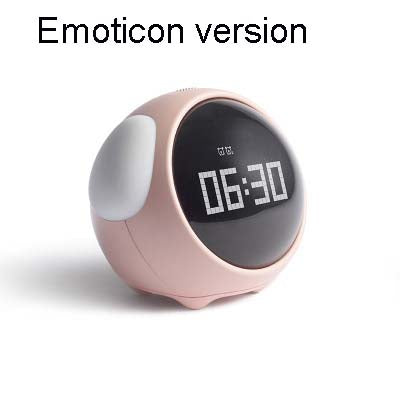 Premium Wecker mit niedlichem Ausdruck & Nachtlicht für Kinder: Sprachgesteuertes, multifunktionales Licht mit Thermometer