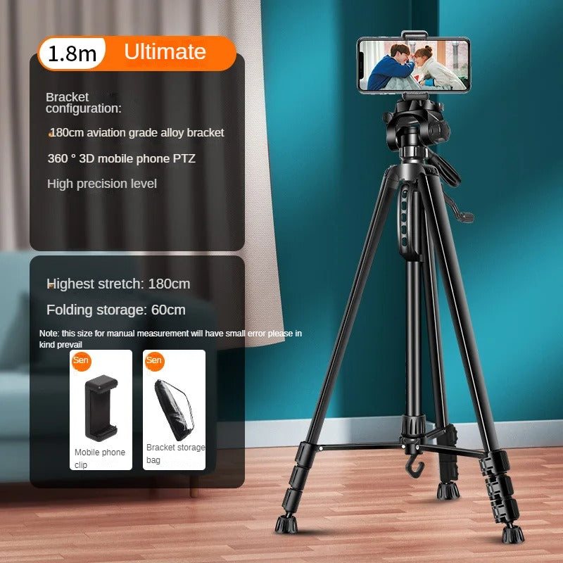 Professionelles Aluminium-Reisestativ, 140 cm für Videografie & Fotografie: Schnellplattenmontage, geeignet für Smartphones,