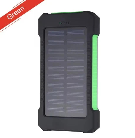 Premium Power Bank 20000mAh Solar Ladegerät | Tragbarer Externer Akku mit 5V Schnellaufladung und super heller Taschenlampe für Smartphones, Apple iPhone, Samsung, iOS & Android unterwegs