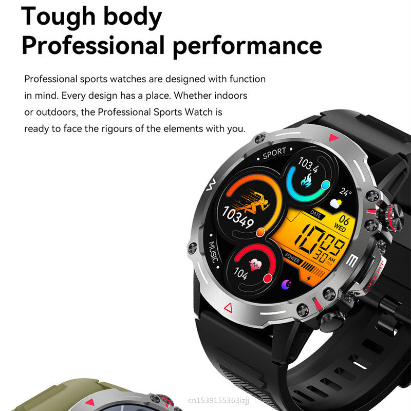 Premium Outdoor-Smartwatch mit GPS, Kompass, NFC-Zugang, IP68 Wasserdicht, Fitness- & Gesundheits-Tracker, 400mAh Akku, Herzfrequenzmesser – Robuste Full-Touch Uhr für Damen & Herren, Unisex-Design, ideal für Wandern, Sport & Alltag