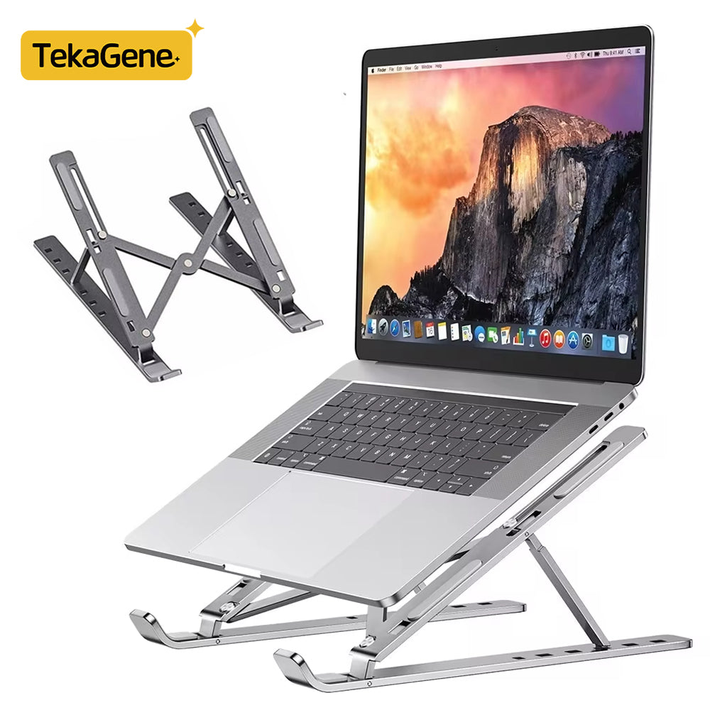 Premium Faltbarer Aluminium Laptopständer: Tragbare Notebook-Unterstützung & Computerhalterung - Ideal für MacBook Air/Pro/M3/M2/M1: 16,14,13-inch | 2024/2023/2022/2020 Series | Leichtes, Zubehör für Ergonomische Arbeitsstation
