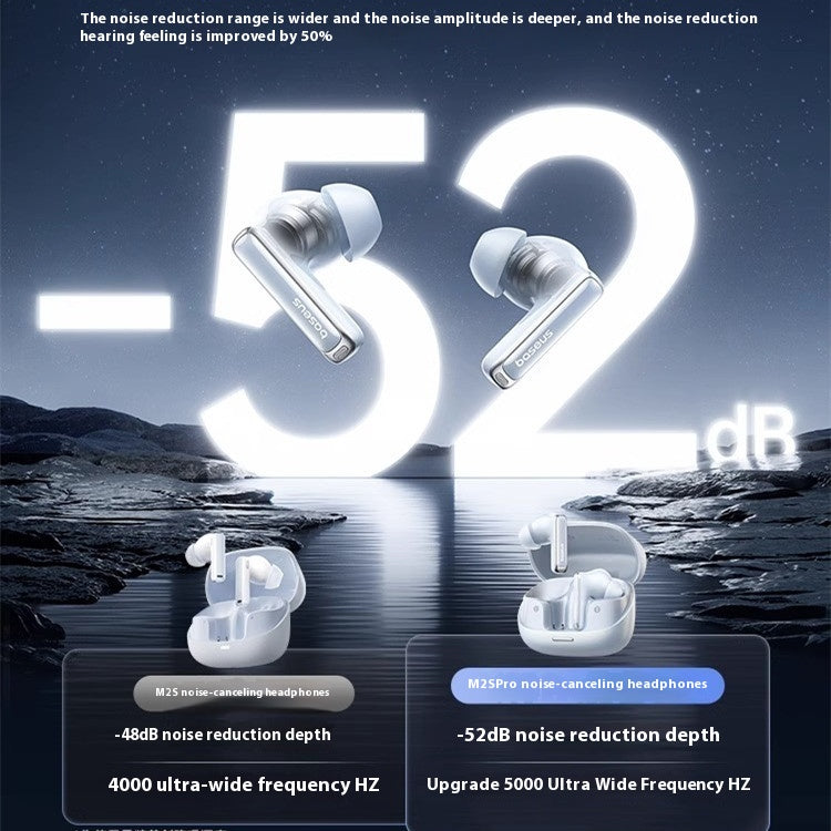 Hochwertiges Baseus Bowie M2S ANC Kopfhörer Bluetooth 5.3 - Aktive Geräuschunterdrückung -48dB, Drahtlose Kopfhörer mit 3D