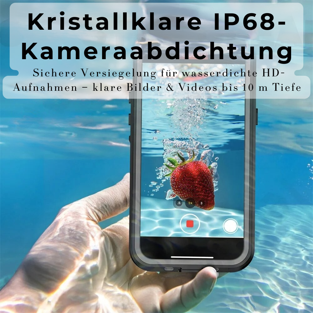 Premium IP68 Wasserdichte Magnet-Hülle mit MagSafe für Apple iPhone 16/16e, 15, 14, 13, 12 Pro Max, Pro, Plus & Mini: 360° Vollschutz Case, Militärpanzer-Design | Staubdicht, Stoßfest Cover mit Kameraschutz | Ideal für Tauchen und Schwimmen