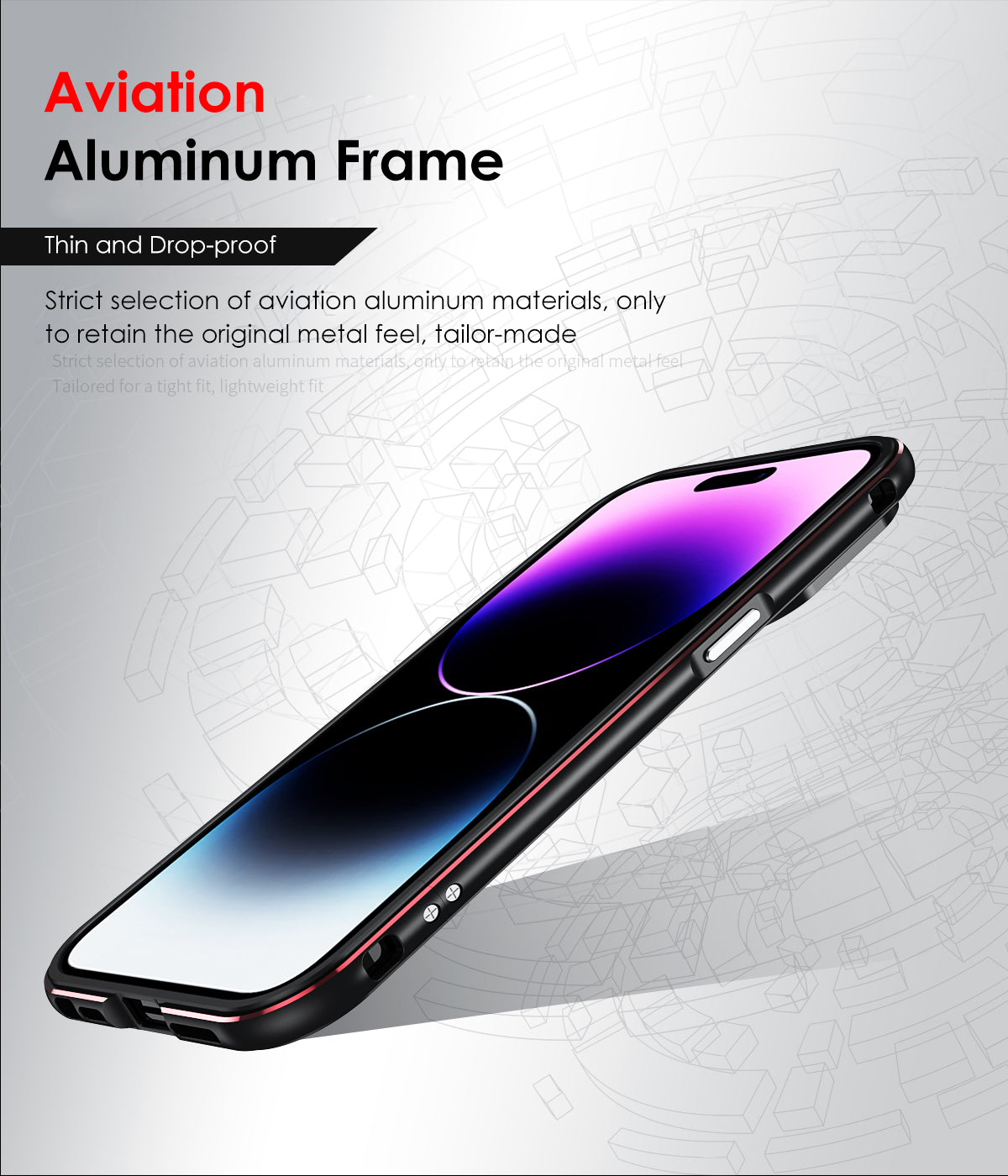 Aluminum Bumper & Metal Lens Frame Case Shockproof Cover for iPhone Models, Durable and Stylish Protection with Sleek Design