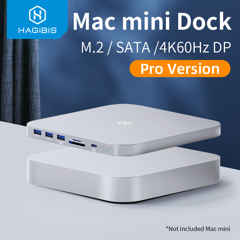Hagibis USB-C Hub mit Festplattengehäuse, Hochwertiges Typ-C Docking Station, 2,5" SATA, NVMe M.2 SSD Case, 4K DP, USB