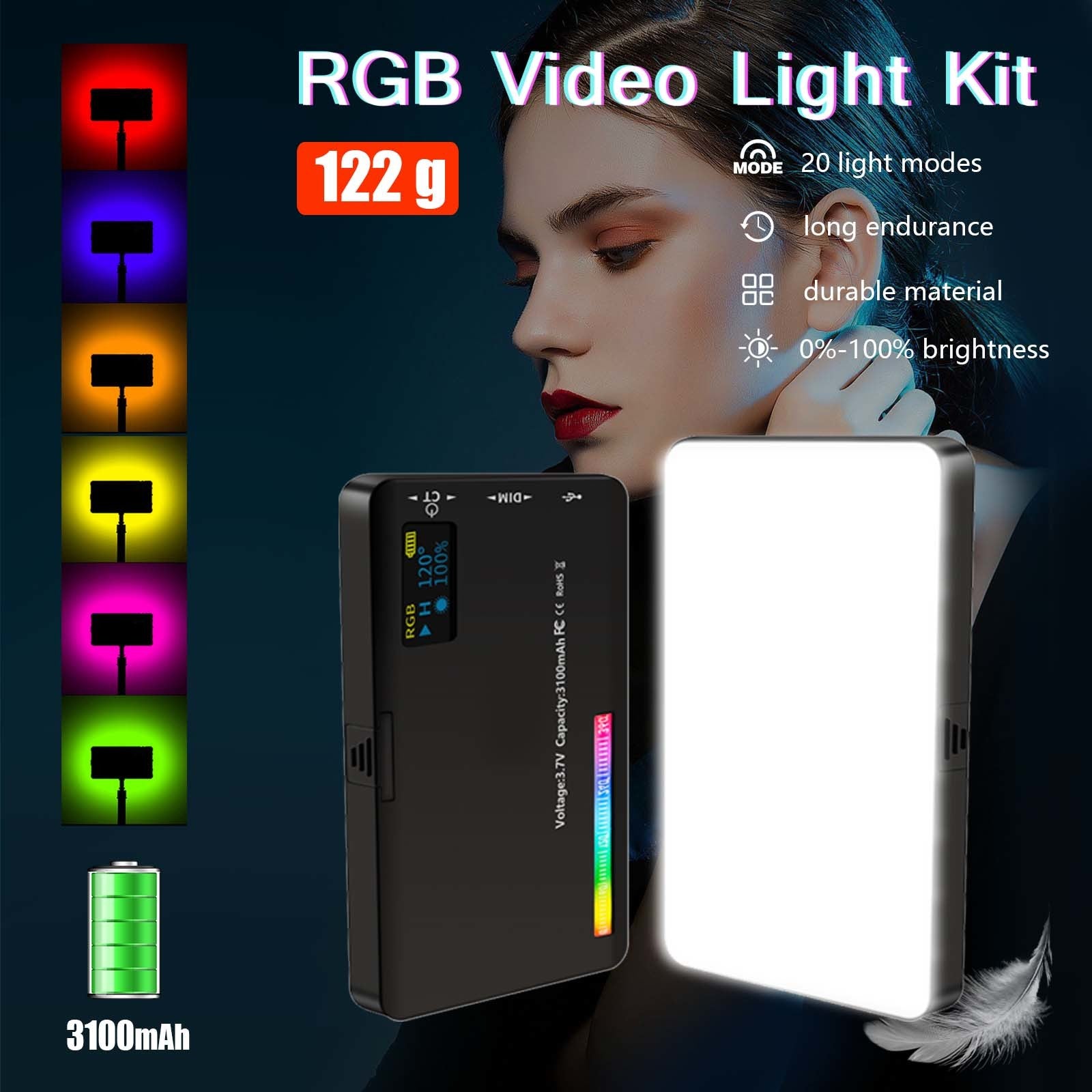 Premium RGB LED Video Licht Fotografie Füllen Kamera Beleuchtung Panel CRI95+ 2500-9000K LCD Display Kalter Schuh Für Vlog
