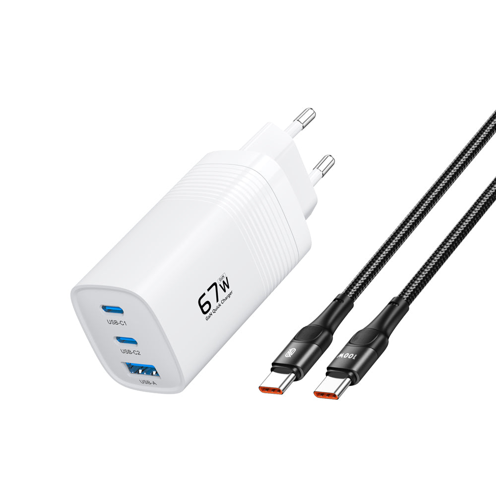 Premium Tech GAN USB Typ C Ladegerät 65W 45W PPS PD QC 4.0 | Schnellladegerät für Smartphones, Apple iPhone, Samsung, iOS & Android, MacBook, Laptop, iPad, AirPods, Tablet