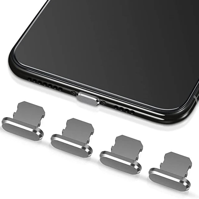 Premium Metall-Staubschutz für iPhone 15/14/13/12 Pro/Max/Plus/Mini | Ladeanschluss-Schutz, kompatibel mit iPhone & iPad