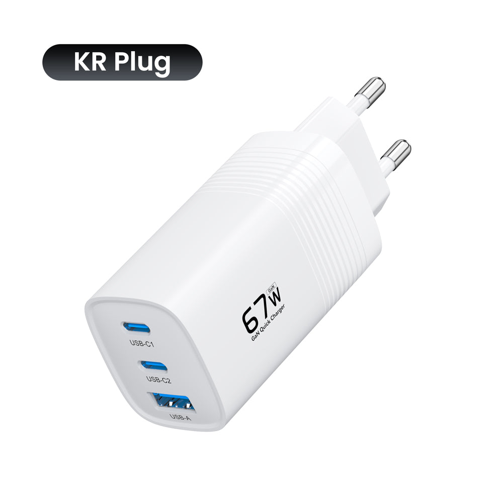 Premium Tech GAN USB Typ C Ladegerät 65W 45W PPS PD QC 4.0 | Schnellladegerät für Smartphones, Apple iPhone, Samsung, iOS & Android, MacBook, Laptop, iPad, AirPods, Tablet