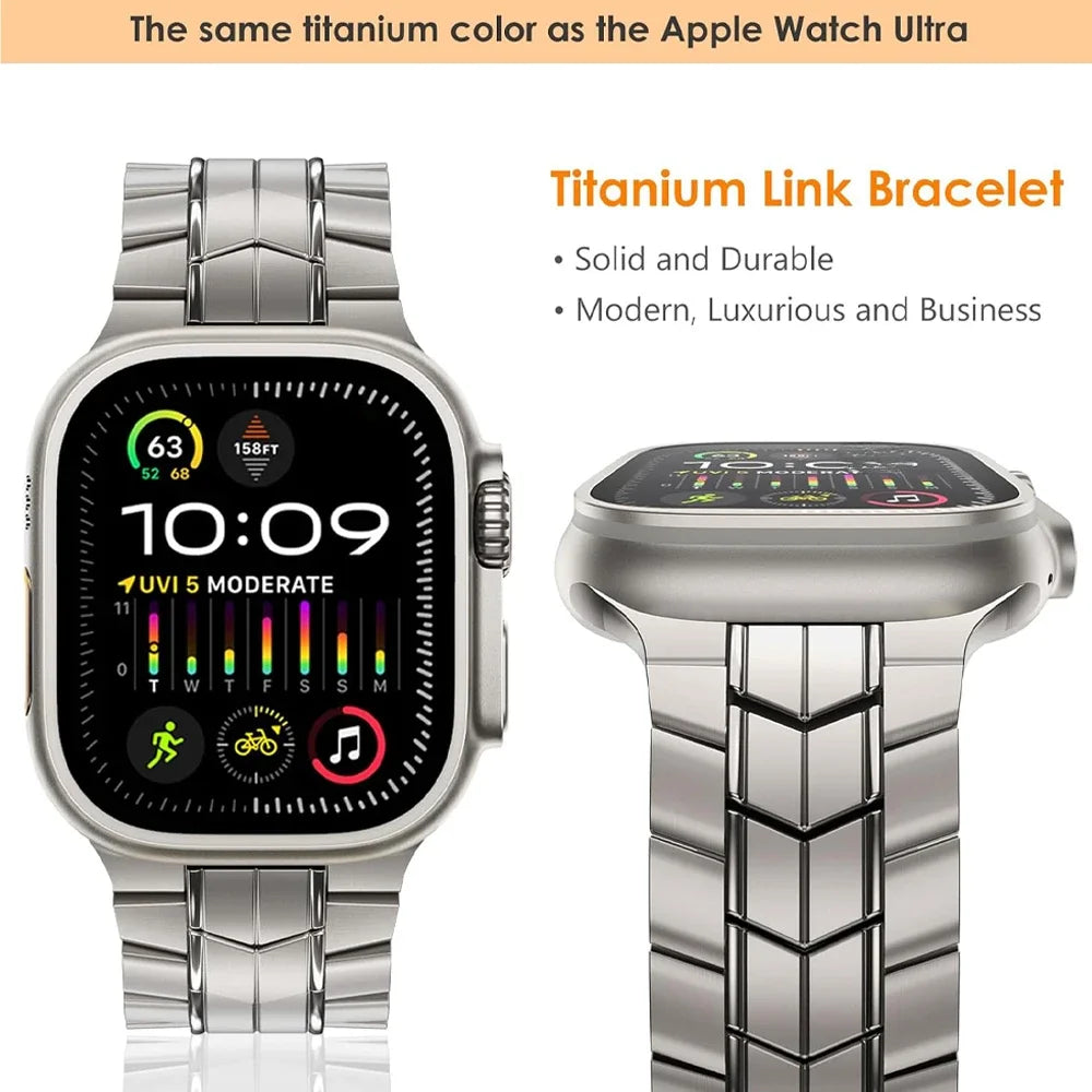 Luxus Apple Watch Armband 41mm 45mm 40mm 44mm - Herren Business Edelstahl-Armband für iWatch Serie 9 8 7 - Phone Heaven Zone