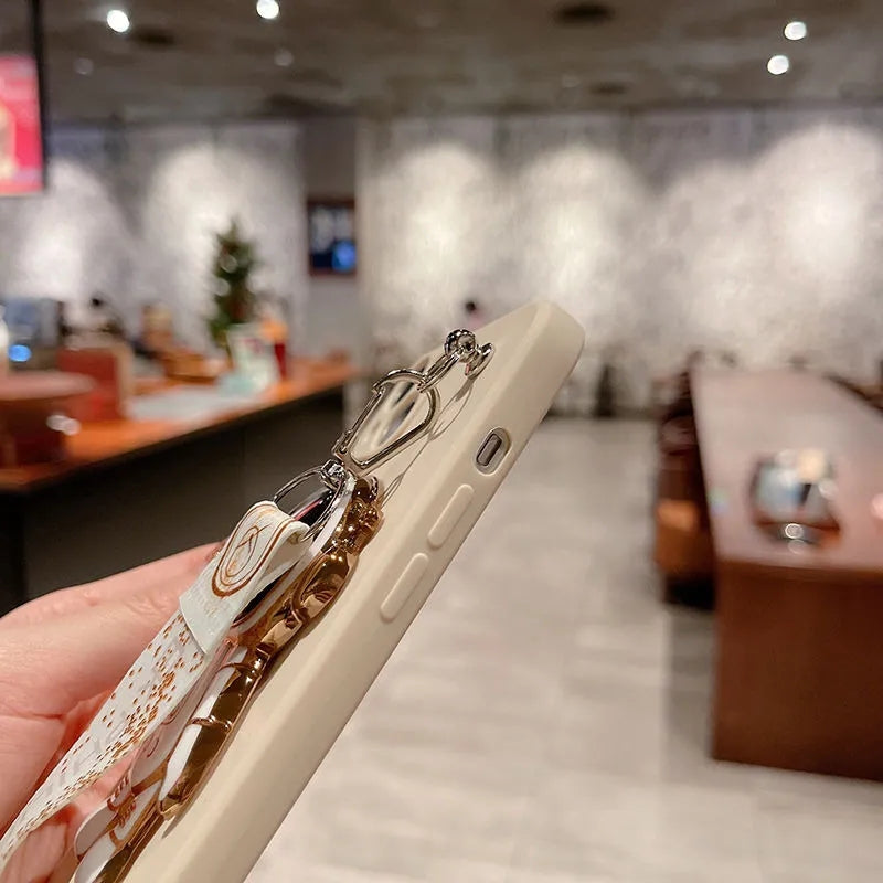 Luxus Crossbody-Lanyard Astronauten-Telefonhalterung und Ständer iPhone Hülle