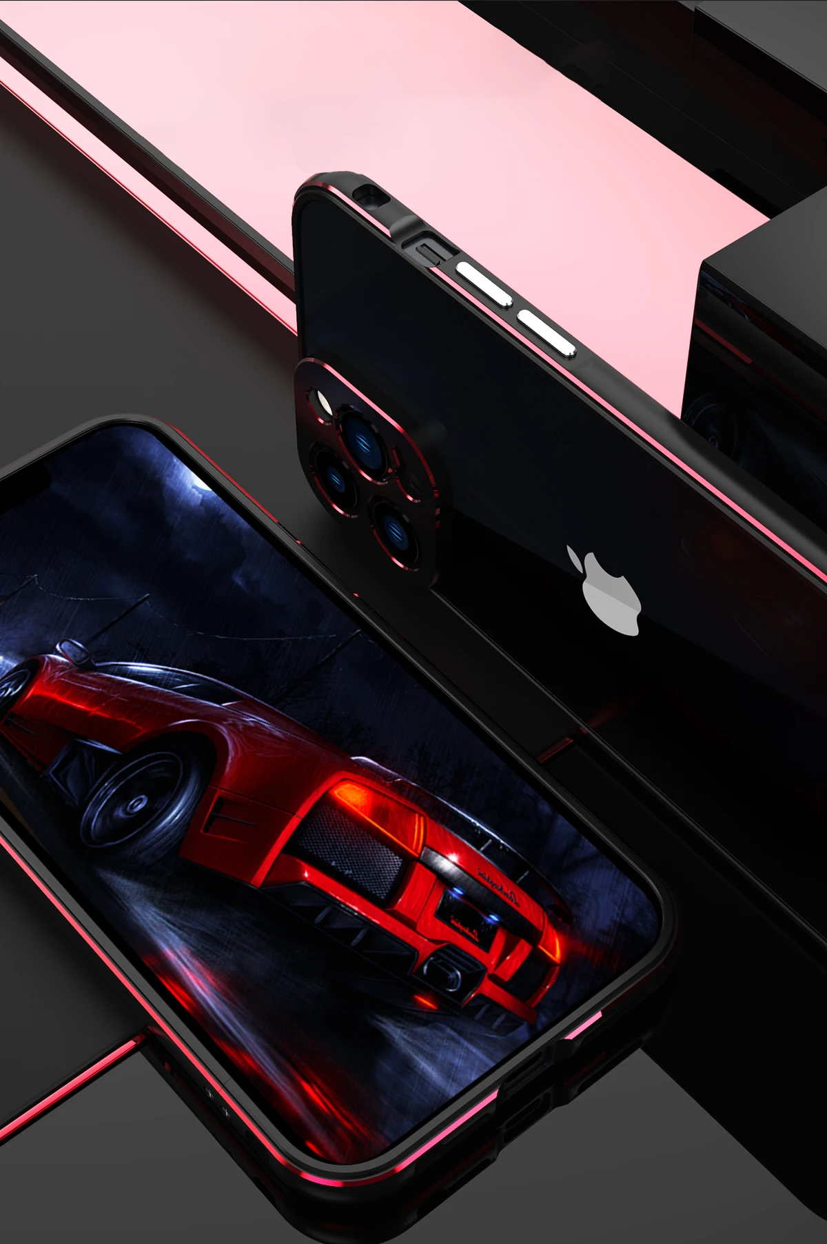 Aluminum Bumper & Metal Lens Frame Case Shockproof Cover for iPhone Models, Durable and Stylish Protection with Sleek Design