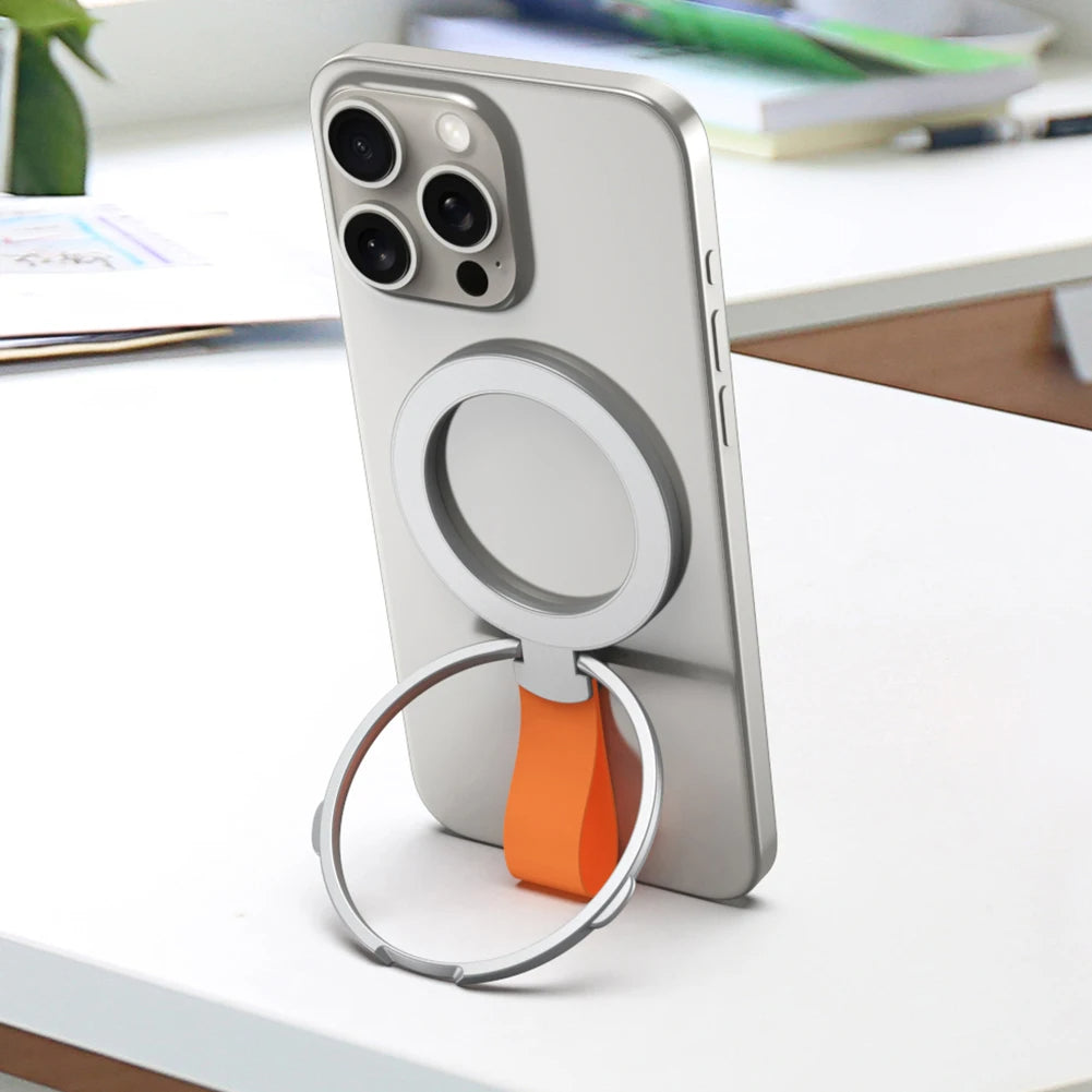 Hochwertiger Magnetischer Handy-Ringhalter für MagSafe, Telefonständer mit Riemen: Kompatibel mit Apple iPhone 15/14/13/12