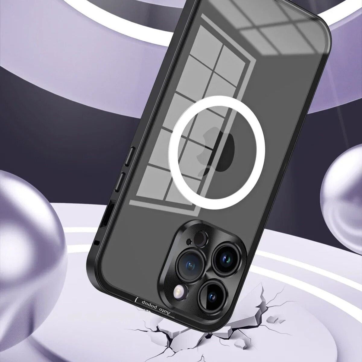 Luxus Ultra-Dünne iPhone Hülle mit MagSafe, 360° Vollschutz-Abdeckung, gehärtete magnetische Adsorption Case | Glasobjektiv-Kameraschutzabdeckung, Panzer-Schutzhülle, Stoßfest und Stilvolle Handyhülle für Apple iPhone 15/14/13/12 Pro Max Plus Mini - Phone Heaven Zone