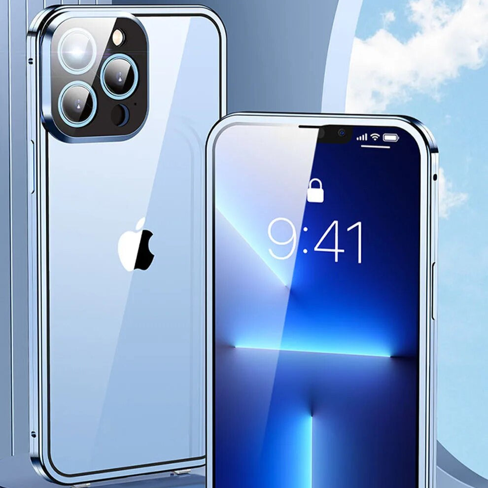 Luxus Ultra-Dünne iPhone Hülle mit 360° Vollschutz aus Metall und Glas | MagSafe
