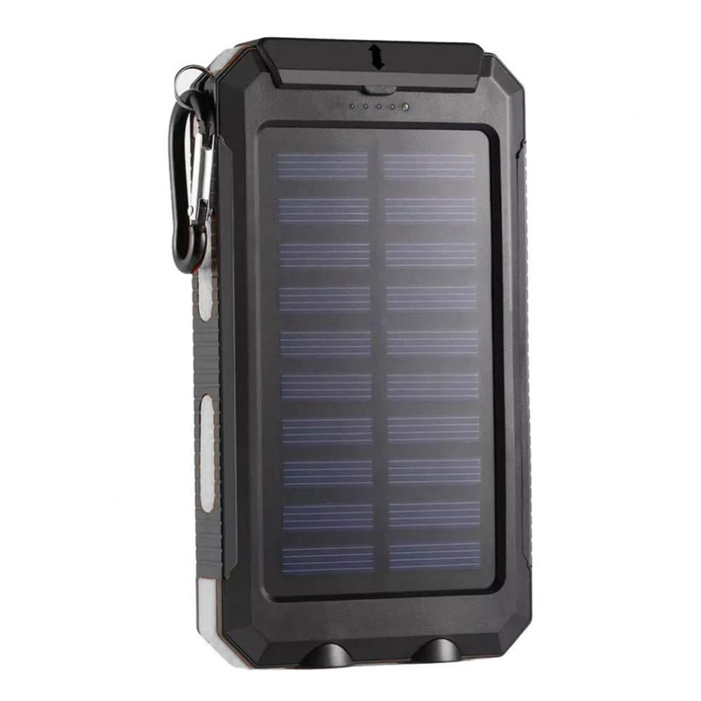 Premium Power Bank 20000mAh Solar Ladegerät | Tragbarer Externer Akku mit 5V Schnellaufladung und super heller Taschenlampe für Smartphones, Apple iPhone, Samsung, iOS & Android  unterwegs