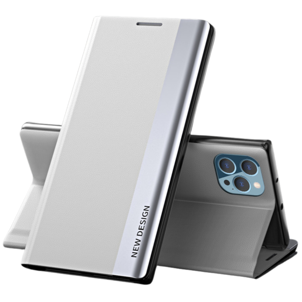 Premium Flip Buch-Cover mit Magnetverschluss und Standfunktion iPhone Hülle | MagSafe Tasche Flip-Cover Case für Apple iPhone 16/15/14/13/12 Pro Max, Plus, Mini - Vielseitige Schutzhülle