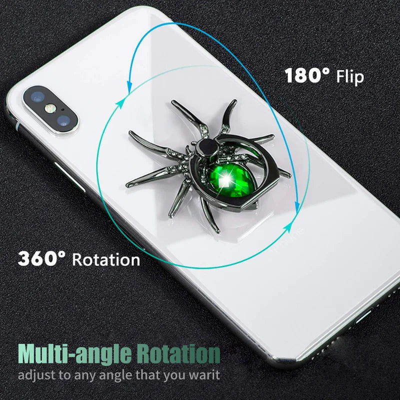 Universaler Luxus-Bling-Diamant-Metall-Spinne Handy-Fingerringhalter, 360° drehbarer Ständer für Apple iPhone, Samsung