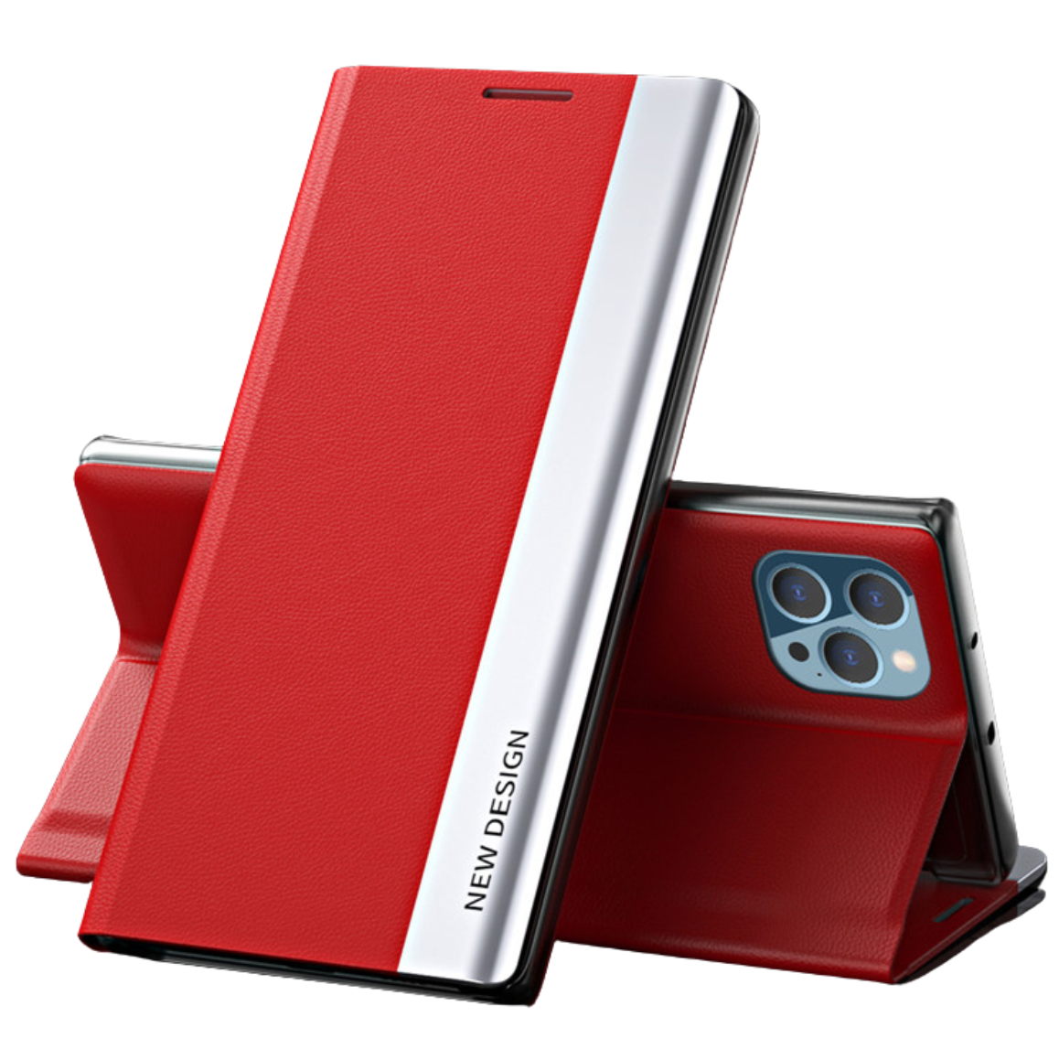 Premium Flip Buch-Cover mit Magnetverschluss und Standfunktion iPhone Hülle | MagSafe Tasche Flip-Cover Case für Apple iPhone 16/15/14/13/12 Pro Max, Plus, Mini - Vielseitige Schutzhülle