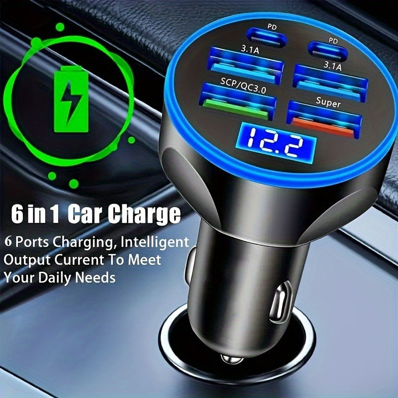 Premium Bluetooth 5.2 FM-Sender Auto-USB Ladegerät, FM/Aux Bluetooth-Adapter, Bass-Boost, 3-Port Car USB Ladestation Smartphones, Apple iPhone, Samsung, iOS & Android