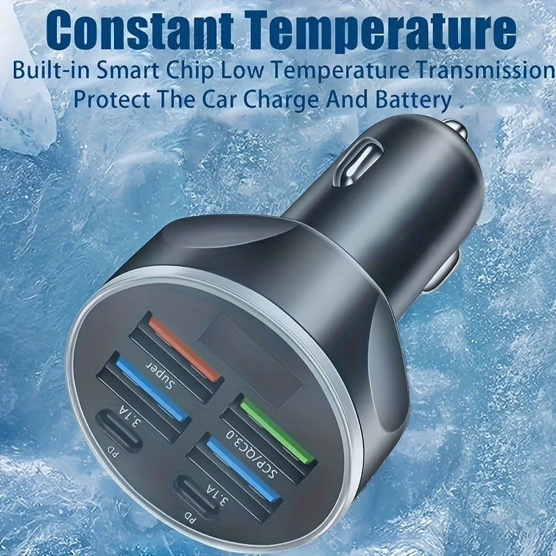Premium Bluetooth 5.2 FM-Sender Auto-USB Ladegerät, FM/Aux Bluetooth-Adapter, Bass-Boost, 3-Port Car USB Ladestation Smartphones, Apple iPhone, Samsung, iOS & Android