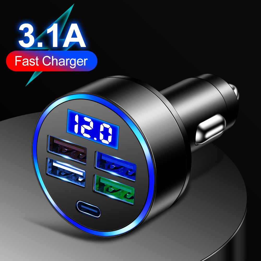 Hochwertiger FM-Transmitter, kabelloses Auto, Bluetooth 5.0, USB-Ladegerät, Auto-Aux-Radio, MP 3-Player, Musik, Freisprecheinrichtung Smartphones, Apple iPhone, Samsung, iOS & Android