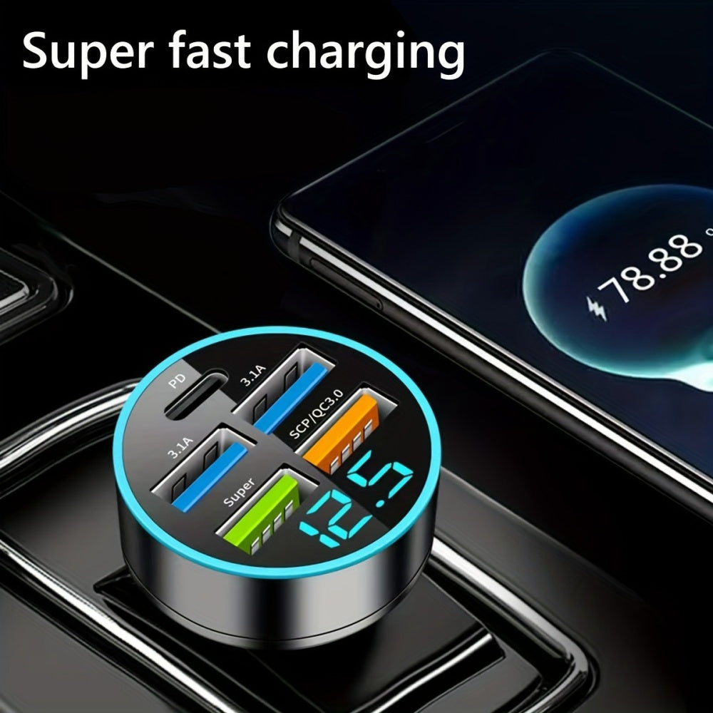 Premium Bluetooth 5.2 FM-Sender Auto-USB Ladegerät, FM/Aux Bluetooth-Adapter, Bass-Boost, 3-Port Car USB Ladestation Smartphones, Apple iPhone, Samsung, iOS & Android