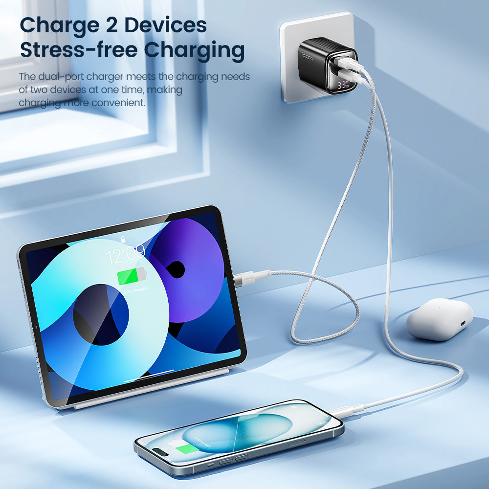 Premium Tech GAN USB Typ C Ladegerät 65W 45W PPS PD QC 4.0 | Schnellladegerät für Smartphones, Apple iPhone, Samsung, iOS & Android, MacBook, Laptop, iPad, AirPods, Tablet