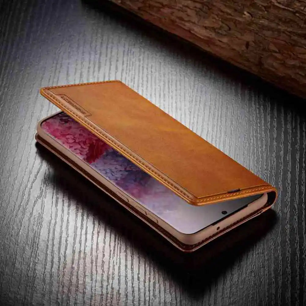 Hochwertiges Leder Flip Cover Geldbörse mit Magnetverschluss und SIM-Kartenfach iPhone Hülle | MagSafe Case, Rundumschutz und Kameralinsenschutzabdeckung für Apple iPhone 16/16e/15/14/13/12 Pro Max Plus Mini | Panzer Handyhülle, Premium Wallet Schutzhülle
