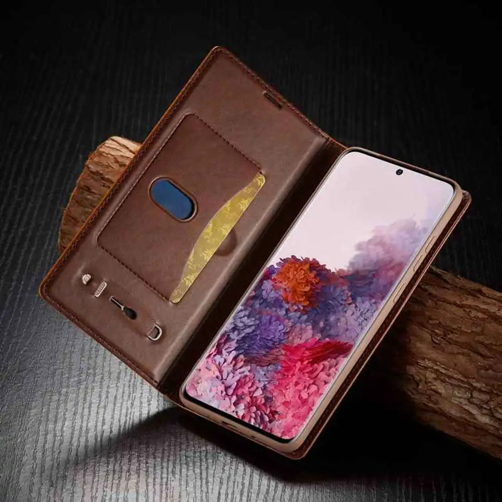 Hochwertiges Leder Flip Cover Geldbörse mit Magnetverschluss und SIM-Kartenfach iPhone Hülle | MagSafe Case, Rundumschutz und Kameralinsenschutzabdeckung für Apple iPhone 16/16e/15/14/13/12 Pro Max Plus Mini | Panzer Handyhülle, Premium Wallet Schutzhülle