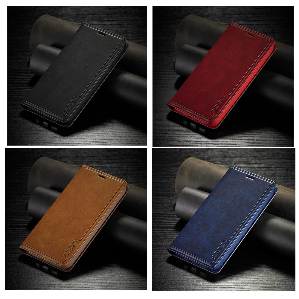Hochwertiges Leder Flip Cover Geldbörse mit Magnetverschluss und SIM-Kartenfach iPhone Hülle | MagSafe Case, Rundumschutz und Kameralinsenschutzabdeckung für Apple iPhone 16/16e/15/14/13/12 Pro Max Plus Mini | Panzer Handyhülle, Premium Wallet Schutzhülle