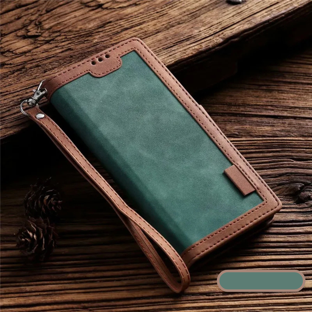 Hochwertiges Leder Flip Cover Geldbörse mit Magnetverschluss und SIM-Kartenfach iPhone Hülle | MagSafe Case, Rundumschutz und Kameralinsenschutzabdeckung für Apple iPhone 16/16e/15/14/13/12 Pro Max Plus Mini | Panzer Handyhülle, Premium Wallet Schutzhülle