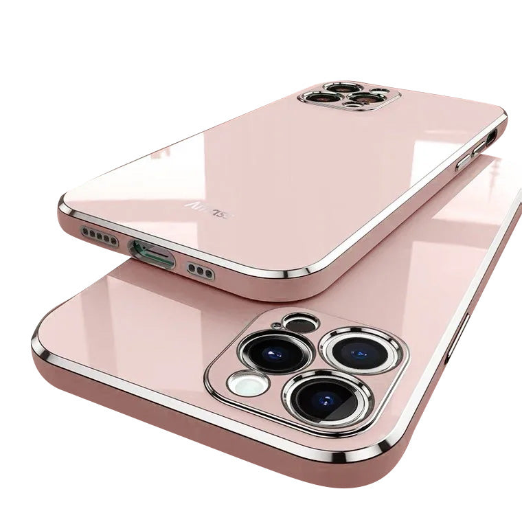 Hochwertige Einfarbige Quadratische Beschichtung: Glänzende, Stoßfeste Silikon iPhone Hülle | MagSafe Case mit Rundumschutz und Kameralinsenschutz für iPhone 16/15/14/13/12 Pro Max, Plus, Mini Cover | Panzertasche und Stoßstangenabdeckung Schutzhülle