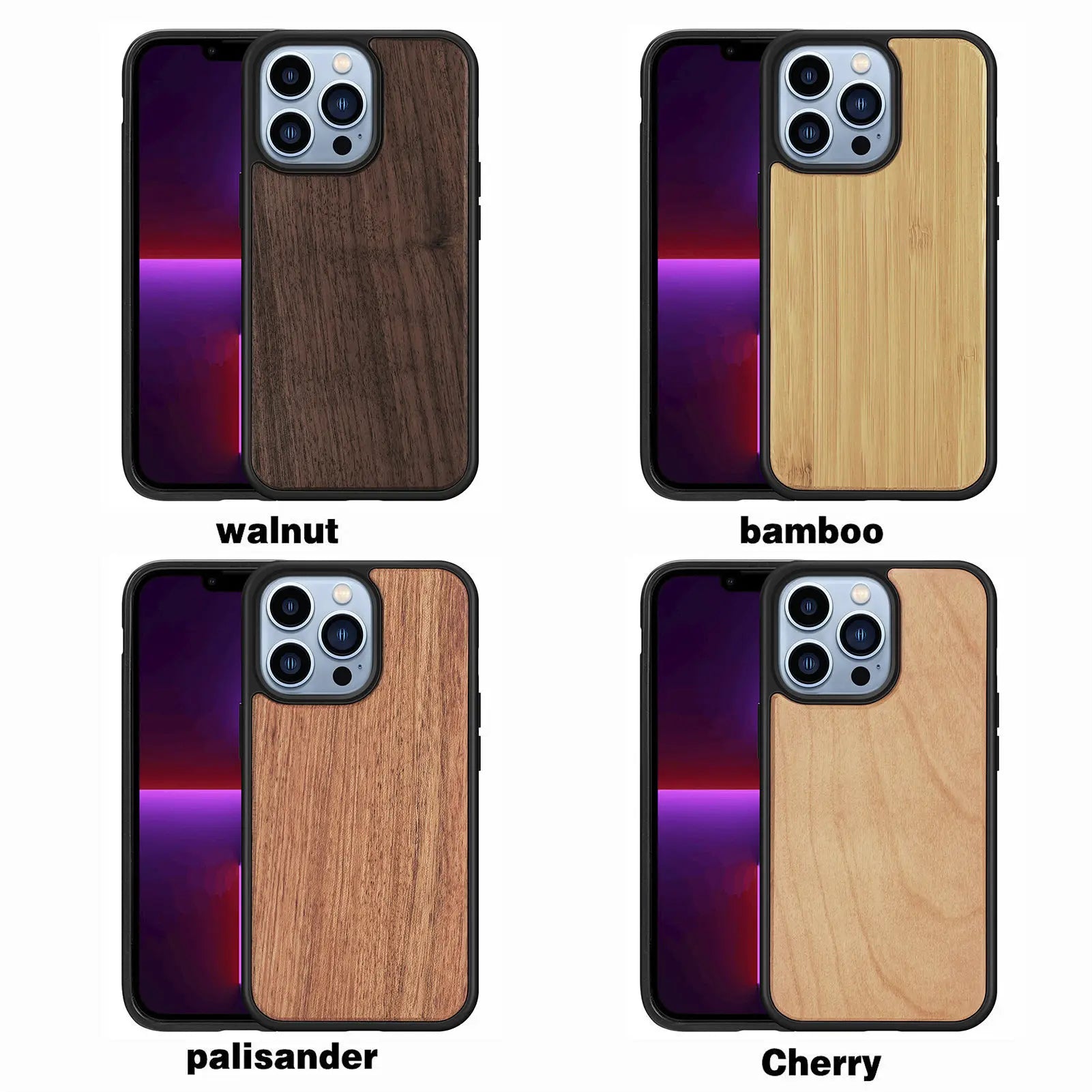 Premium Massivholz-Bambus stoßfeste Hardcover Luxus-iPhone-Hülle | MagSafe-Case, Rundumschutz & Kameralinsenschutz für Apple iPhone 16/16e, 15, 14, 13, 12 Pro Max, Pro, Plus & Mini Cover | Panzertasche & Stoßstangenabdeckung Handy-Schutzhülle