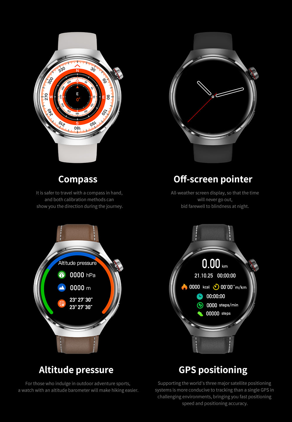 Neue Hochwertige 2024 GT4 Pro Smartwatch für Männer IP68 NFC GPS Tracker AMOLED 360 | HD Bildschirm Herzfrequenz