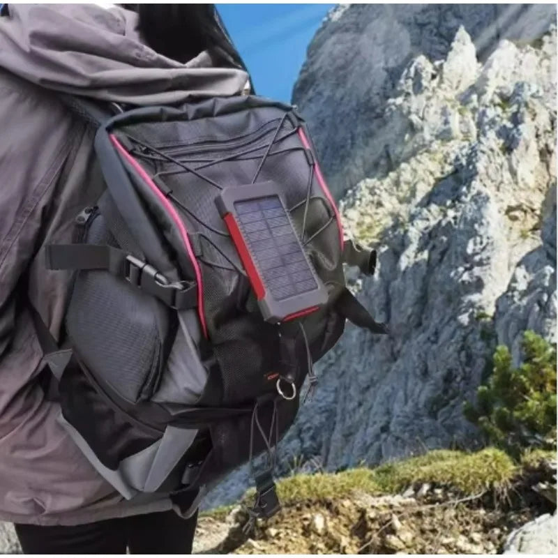 Premium Power Bank 20000mAh Solar Ladegerät | Tragbarer Externer Akku mit 5V Schnellaufladung und super heller Taschenlampe für Smartphones, Apple iPhone, Samsung, iOS & Android  unterwegs