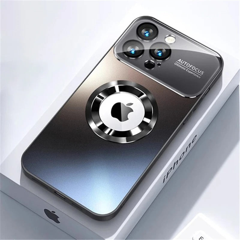 Luxus Matte Magnetische iPhone-Hülle mit Glaslinsen-Kameraschutz | Stoßfeste Tasche & MagSafe Case | Panzer-Schutzhülle für Apple iPhone 16/15/14/13/12 Pro Max Plus Mini | Handyhülle in limitierter Auflage