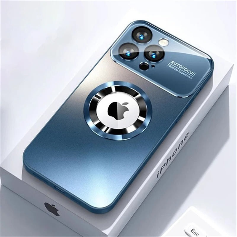 Luxus Matte Magnetische iPhone-Hülle mit Glaslinsen-Kameraschutz | Stoßfeste Tasche & MagSafe Case | Panzer-Schutzhülle für Apple iPhone 16/15/14/13/12 Pro Max Plus Mini | Handyhülle in limitierter Auflage
