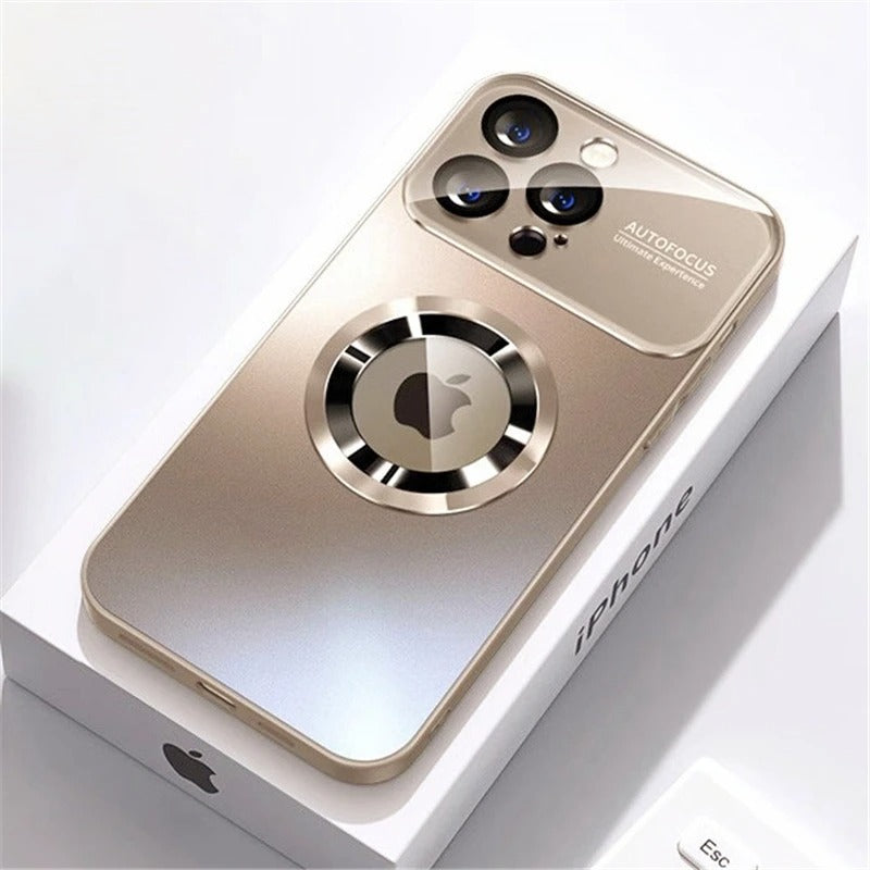 Luxus Matte Magnetische iPhone-Hülle mit Glaslinsen-Kameraschutz | Stoßfeste Tasche & MagSafe Case | Panzer-Schutzhülle für Apple iPhone 16/15/14/13/12 Pro Max Plus Mini | Handyhülle in limitierter Auflage