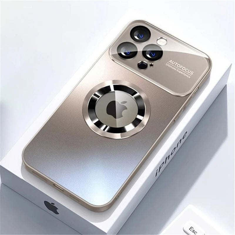 Luxus Matte Magnetische iPhone-Hülle mit Glaslinsen-Kameraschutz | Stoßfeste Tasche & MagSafe Case | Panzer-Schutzhülle für Apple iPhone 16/15/14/13/12 Pro Max Plus Mini | Handyhülle in limitierter Auflage