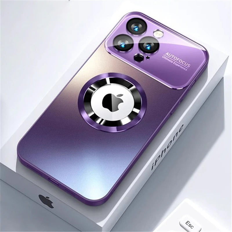 Luxus Matte Magnetische iPhone-Hülle mit Glaslinsen-Kameraschutz | Stoßfeste Tasche & MagSafe Case | Panzer-Schutzhülle für Apple iPhone 16/15/14/13/12 Pro Max Plus Mini | Handyhülle in limitierter Auflage