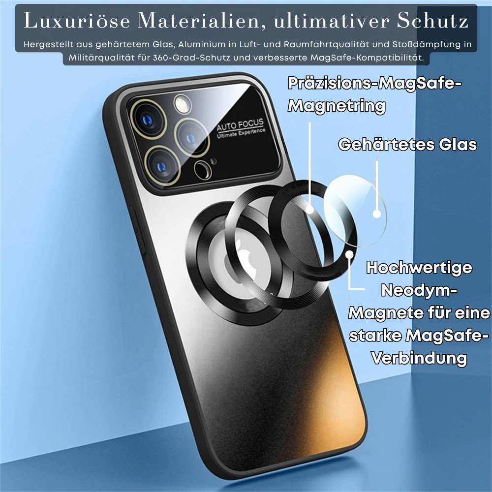 Luxus Matte Magnetische iPhone-Hülle mit Glaslinsen-Kameraschutz | Stoßfeste Tasche & MagSafe Case | Panzer-Schutzhülle für Apple iPhone 17/17 Air, 16/16e, 15, 14, 13 Pro Max Plus  | Handyhülle in limitierter Auflage